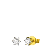 Geelgouden solitair  oorbellen diamant (1,00ct.) (1037237)