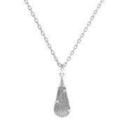 Halskette aus Edelstahl mit Anhänger Silber-Mineralpulver (1037347)