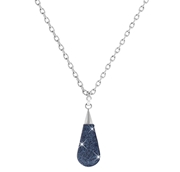 Halskette aus Edelstahl mit Anhänger Blau Mineralpulver (1037350)
