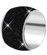 Stalen ring met black mineral powder (1037356)