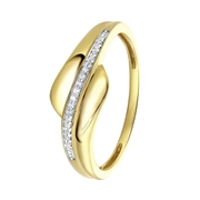 14 Karaat geelgouden ring met 19 diamanten 0,04ct (1037600)