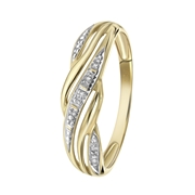 14 Karaat bicolour ring met diamant 0,01ct (1037783)