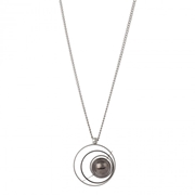 Byoux ketting met ronde hanger en grijze bal (1040994)