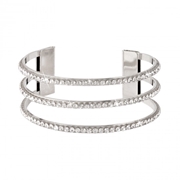 Byoux armband 3 rijen met witte steentjes (1041039)