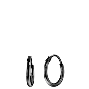 Zilveren oorbellen blackplated 10mm (1041401)