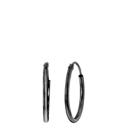 Silberne Ohrringe, metallisch schwarz, 15 mm (1041408)
