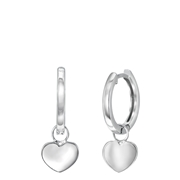 Zilveren oorbellen rhodiumplated hart (1041579)