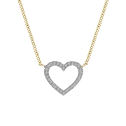 14 Karaat geelgouden ketting hart diamant 0,05ct (1042040)