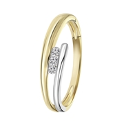 Zweifarbiger Ring, 585 Gold, mit Diamant 0,06 kt (1042043)