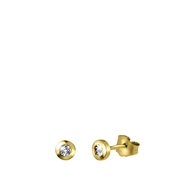 14 Karaat geelgouden oorbellen met diamant 0,01ct (1042049)