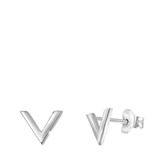 Zilveren oorbellen rhodiumplated V (1042052)