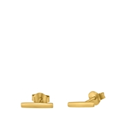 Zilveren oorbellen goldplated bar (1042075)