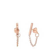 Zilveren oorbellen roseplated bar (1042080)