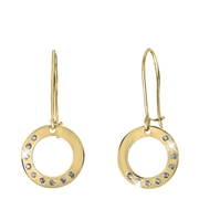 Ohrringe aus 585 Gelbgold, Kreis mit Zirkonia (1043004)