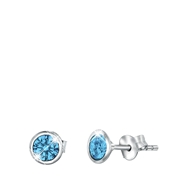 Zilveren oorbellen kristal aquamarine (1043092)
