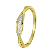 14 Karaat geelgouden ring  met 7 diamanten 0,02ct (1043130)