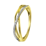 14 Karaat geelgouden ring  met 30 diamanten 0,08ct (1043132)