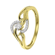 14 Karaat geelgouden ring met 15 diamanten 0,00ct (1043146)
