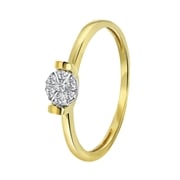14K geelgouden ring entourage 7 diamanten 0,06ct (1043158)