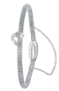 Stalen armband mesh met hart kristal (1043347)