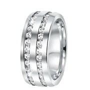 Edelstahl eternity ring 2 Reihen mit Zirkonia (1043396)