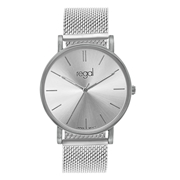 Regal horloge met zilverkleurig mesh band (1043690)