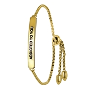 Stalen plaatarmband goldplated addicted to you (1043875)