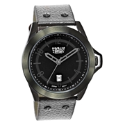 Urban Story Armbanduhr mit einem grauen Lederband (1044409)