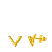 Zilveren oorbellen goldplated V (1044421)