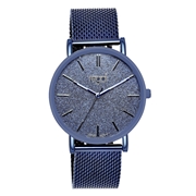 Regal mesh horloge glitter met blauwkleurige band (1044527)