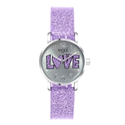 Regal glitter horloge met een paarse band (1044541)