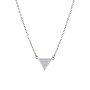 Gerecycled stalen ketting triangle met kristal (1044981)