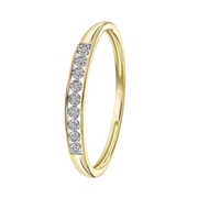 14 Karaat geelgouden ring met 9 diamanten 0,02ct (1047465)