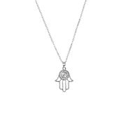 Zilverkleurige byoux ketting met hanger (1047986)