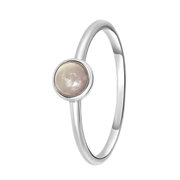 Zilveren ring rond rose quartz Bali (1048038)