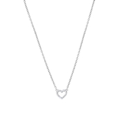 Zilveren ketting hart met zirkonia (1048057)