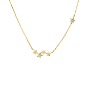 585 Gelbgold-Halskette, Sterne mit Zirkonia (1048074)