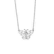Zilverkleurige byoux ketting met vlinder (1048199)