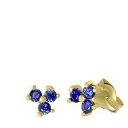 585 Gelbgold-Ohrringe drei blaue Zirkoniasteine (1048496)