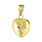 14 Karaat geelgouden hanger hart diamant 0,01ct (1048505)