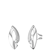 Zilveren oorbellen mat/glans met zirkonia (1048554)