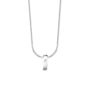 Zilveren ketting&hanger mat/glans met zirkonia (1048560)