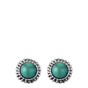 Zilveren oorbellen rond turquoise Bali (1048758)
