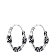 Zilveren oorbellen bewerkt Bali (1048760)