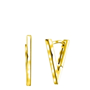 Zilveren oorbellen V goldplated (1048821)
