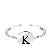 Zilveren ring alfabet verstelbaar rhodiumplated (1048844)