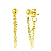 Silberne Ohrringe, Kugel und Kette, vergoldet (1048855)