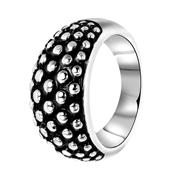 Gerecycled stalen ring breed zwart (1049401)
