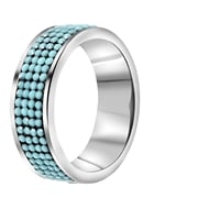 Stalen ring turquoise kristal (1049411)