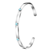 Gerecycleerd stalen armband bangle met turquoise kristal (1049422)